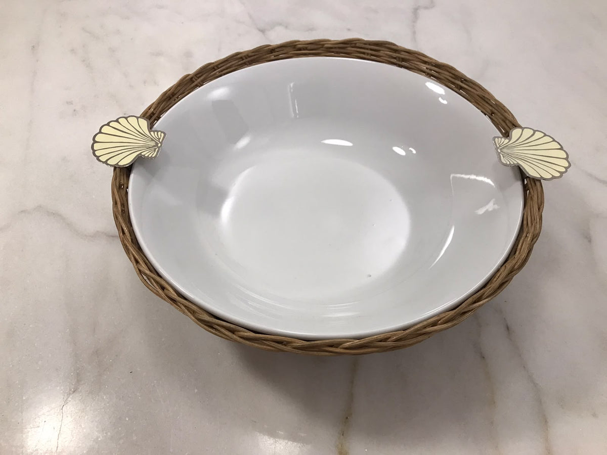 Shell Deep Round Porcelain Bamboo