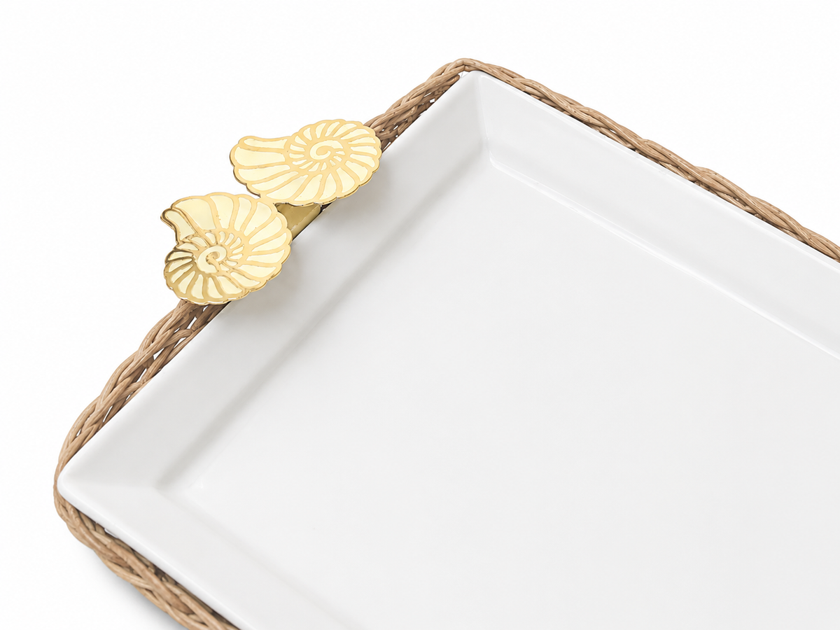 For the Rectangle Lovers - Set of 5 Elegant Rivage Pieces - Porcelain Bamboo