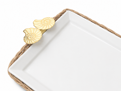 For the Rectangle Lovers - Set of 5 Elegant Rivage Pieces - Porcelain Bamboo