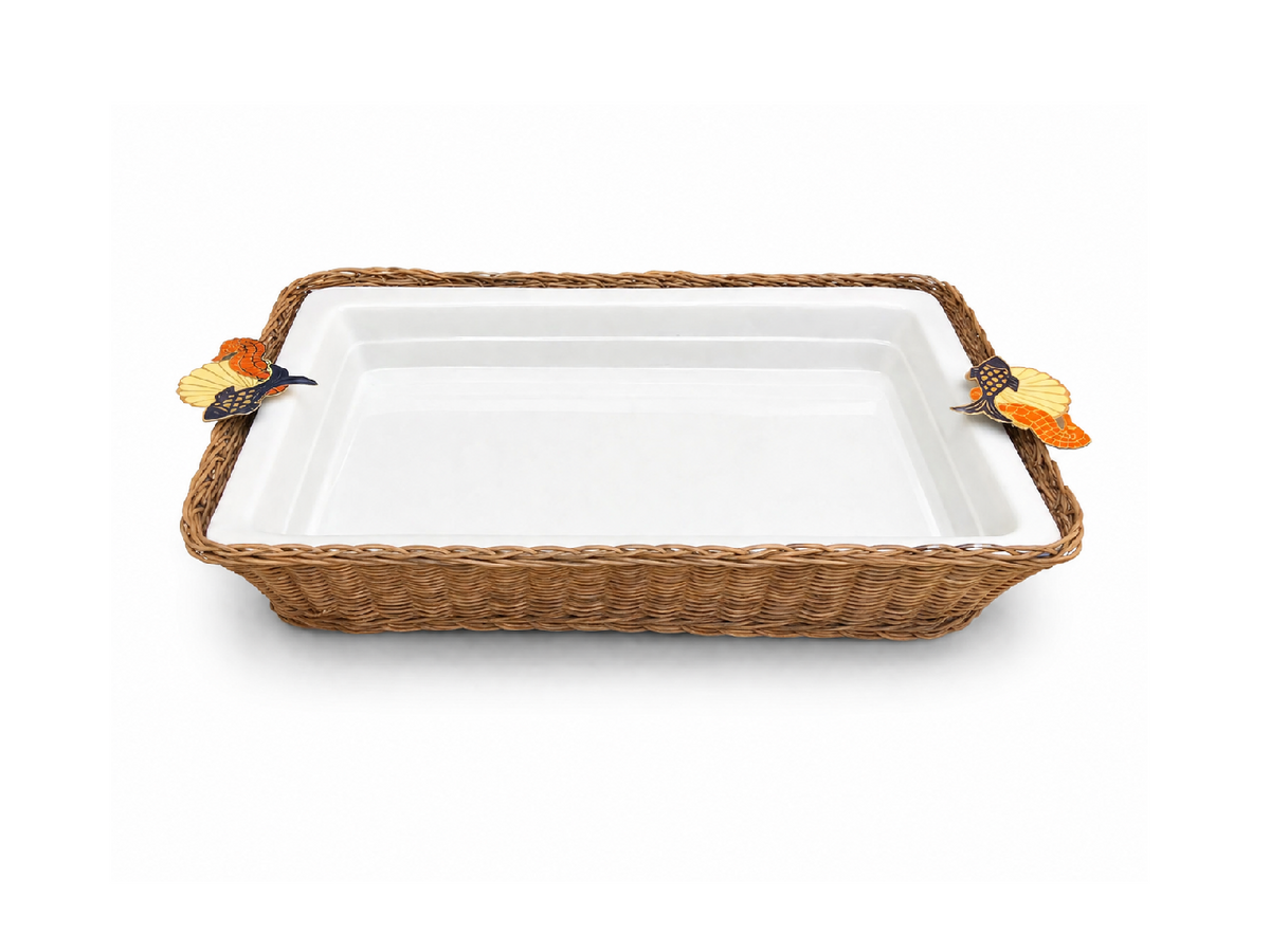 For the Rectangle Lovers - Set of 5 Elegant Rivage Pieces - Porcelain Bamboo