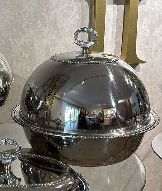 Deep Round Stainless Service With Cover