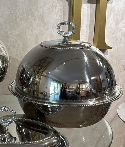 Deep Round Stainless Service With Cover