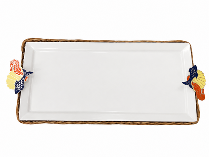 For the Rectangle Lovers - Set of 5 Elegant Rivage Pieces - Porcelain Bamboo