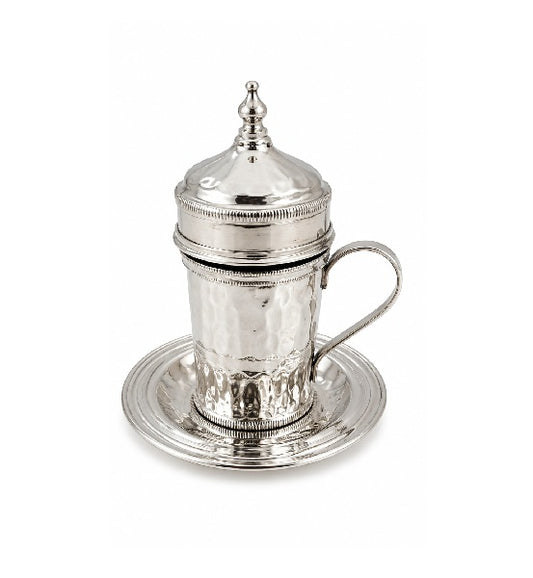 Hammered Tea Glass With Cover