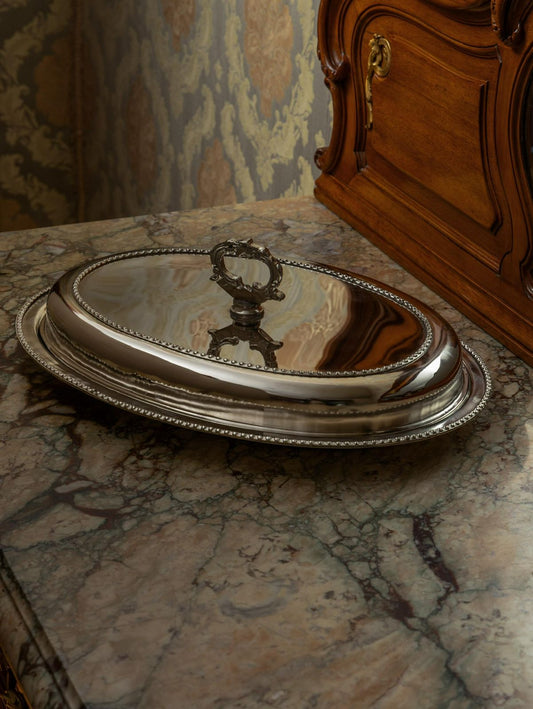 Oval Stainless Service With Cover