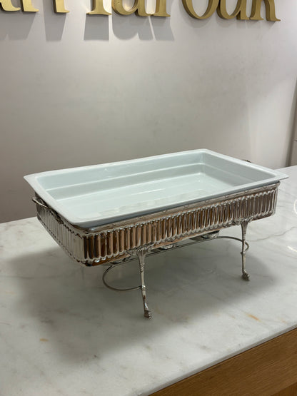 Chafing Dish Porcelain With Candles - English Model