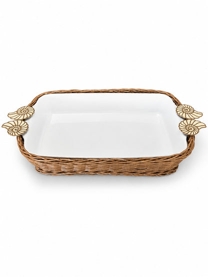 For the Rectangle Lovers - Set of 5 Elegant Rivage Pieces - Porcelain Bamboo