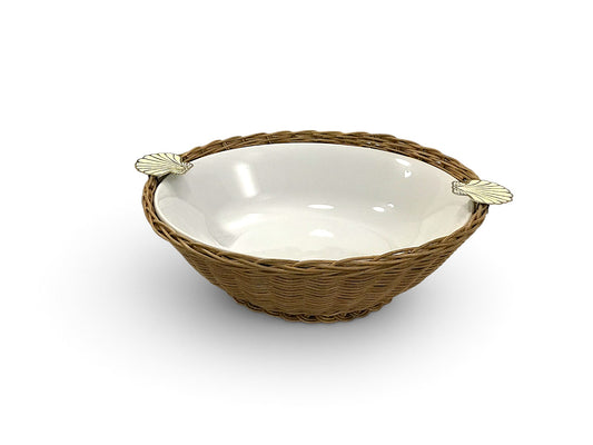 Shell Deep Round Porcelain Bamboo