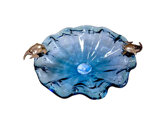 Blue Round Flower Glass Bowl - Summer Shapes