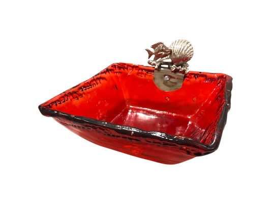 Red Square Glass Bowl - Summer Shapes