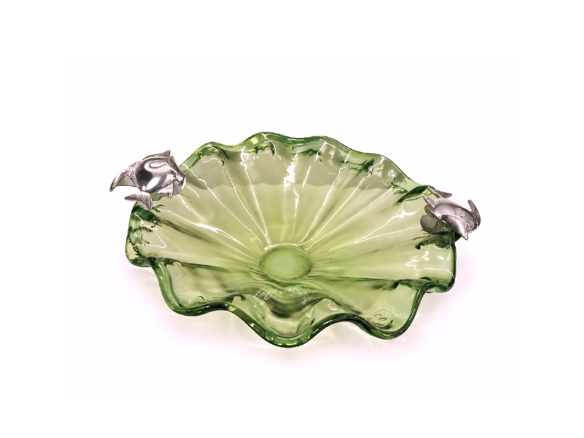 Blue Round Flower Glass Bowl - Summer Shapes