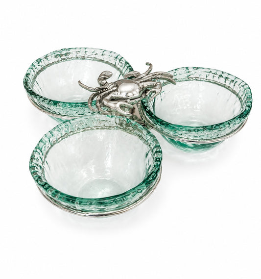 Triple Glass Nut Bowl - Summer Shapes