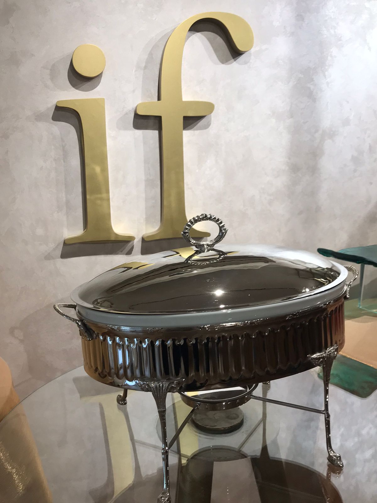 Chafing Dish Oval Porcelain with Candles - English Model