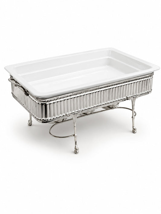 Chafing Dish Porcelain With Candles - English Model
