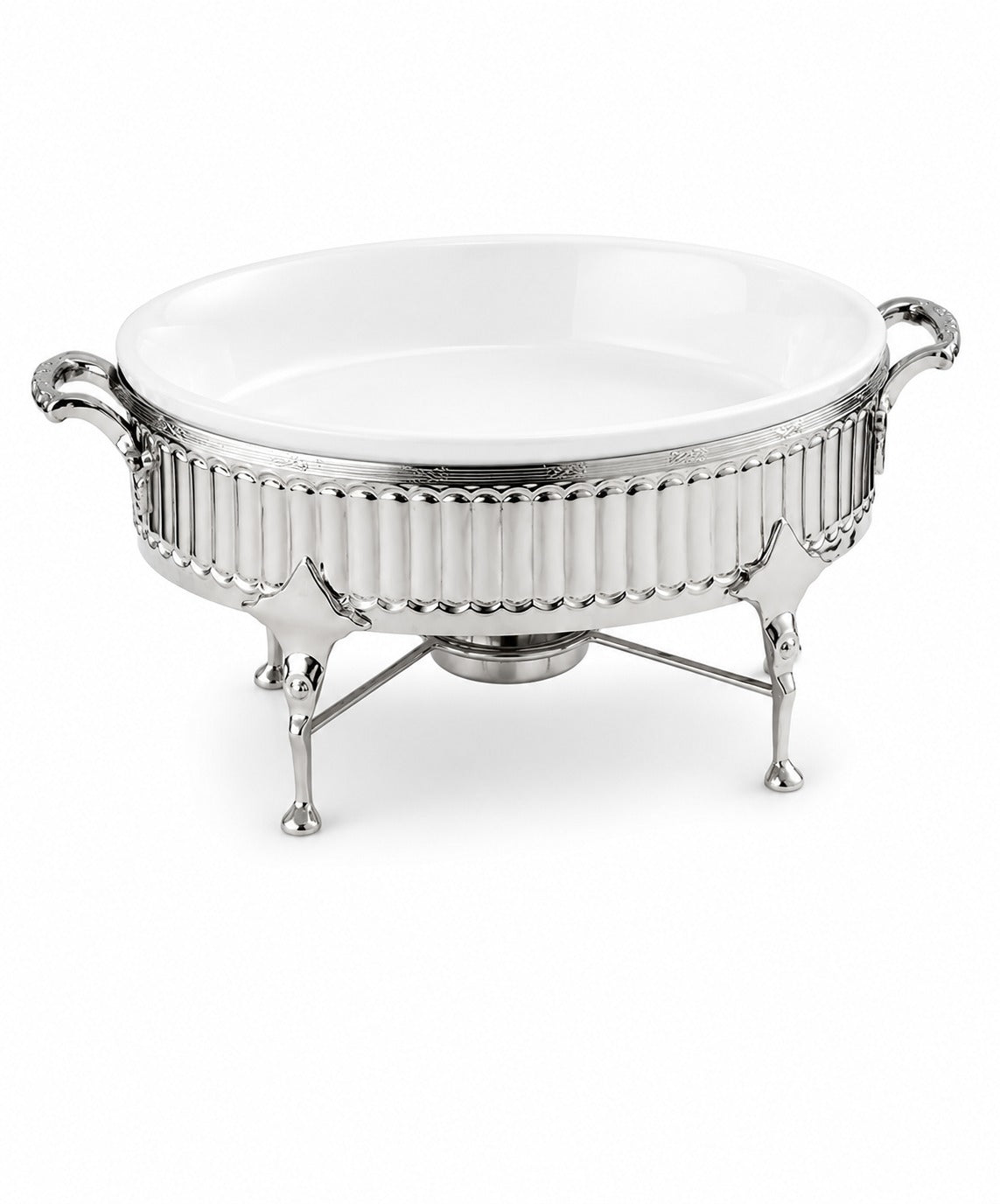 Chafing Dish Oval Porcelain with Candles - English Model