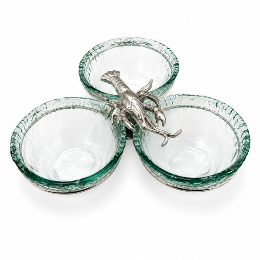 Triple Glass Nut Bowl - Summer Shapes
