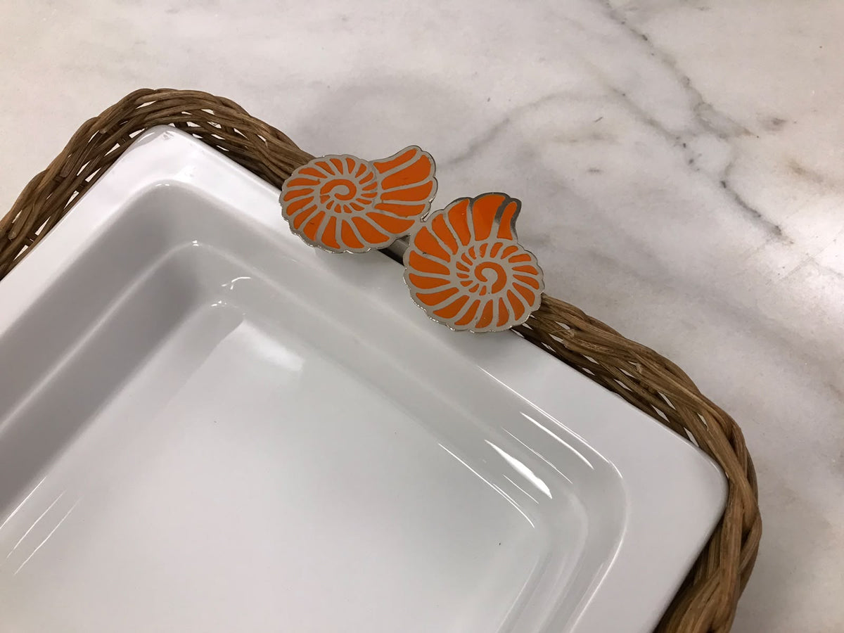Orange Twins Snail Deep Rectangular Porcelain Bamboo