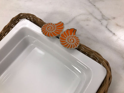 Orange Twins Snail Deep Rectangular Porcelain Bamboo