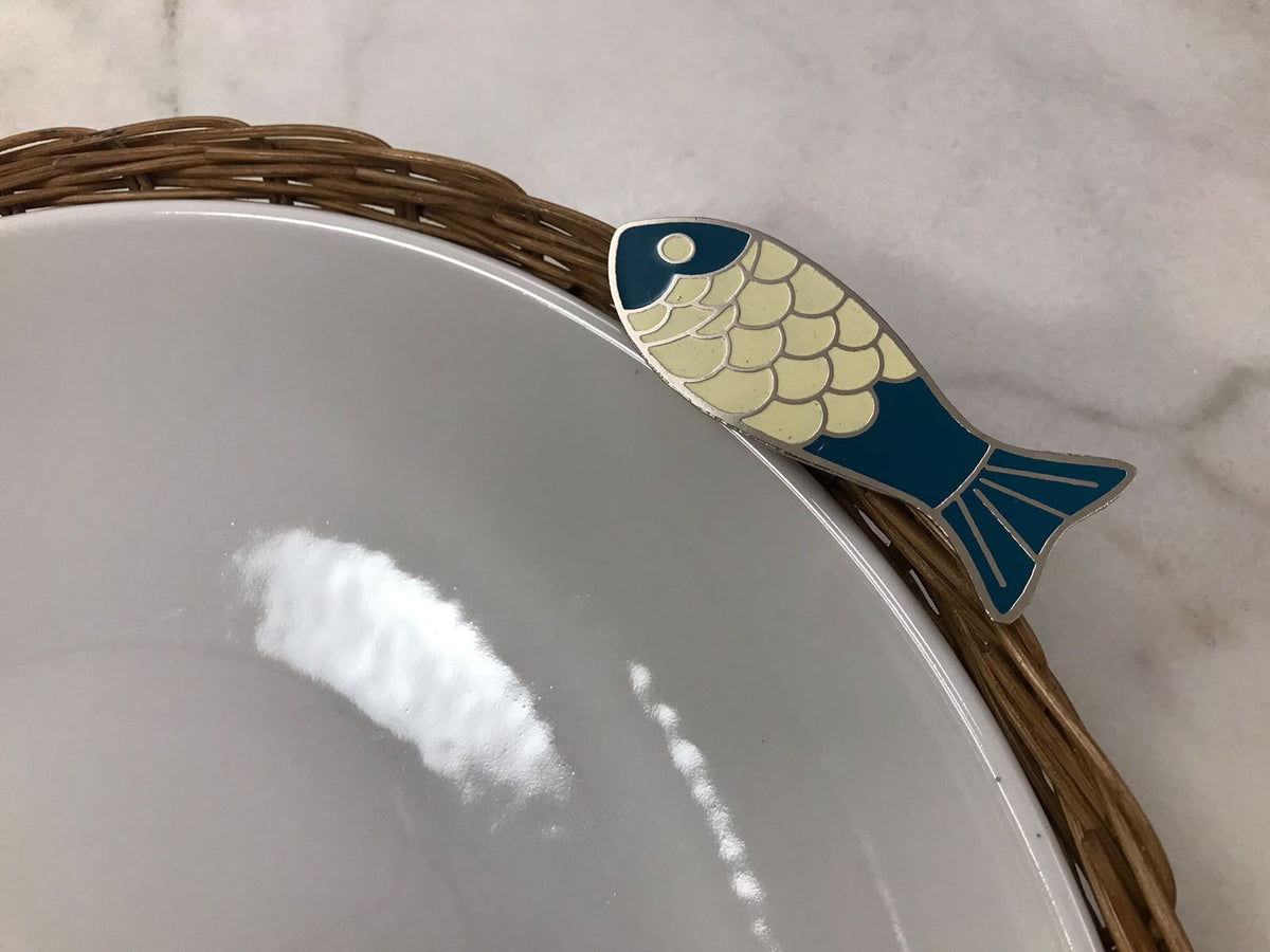 Green Fish Deep Round Porcelain Bamboo