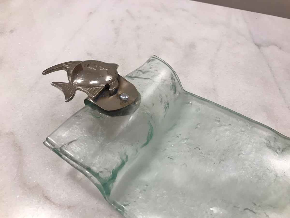 Transparent Glass Rectangular Bowl - Summer Sea Shapes