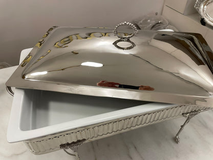 Chafing Dish Porcelain With Candles - English Model