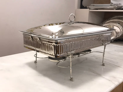 Chafing Dish Porcelain With Candles - English Model