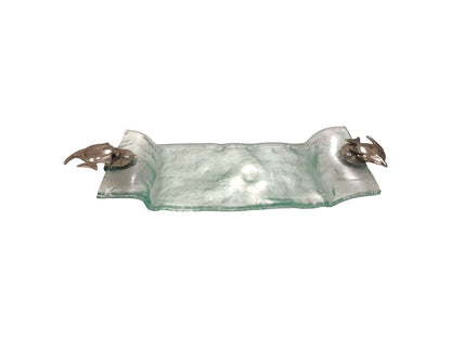 Transparent Glass Rectangular Bowl - Summer Sea Shapes